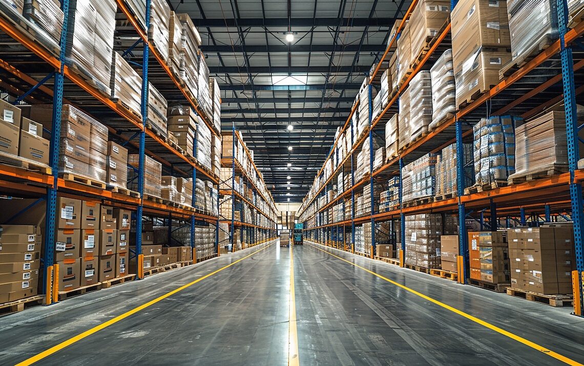 warehouse with boxes boxes inside it