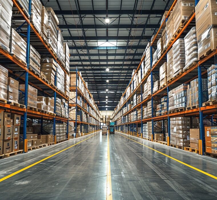 warehouse with boxes boxes inside it